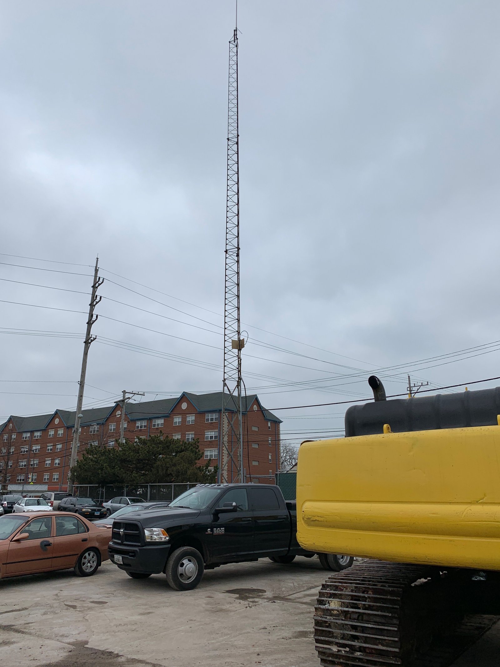 Communications tower before removal